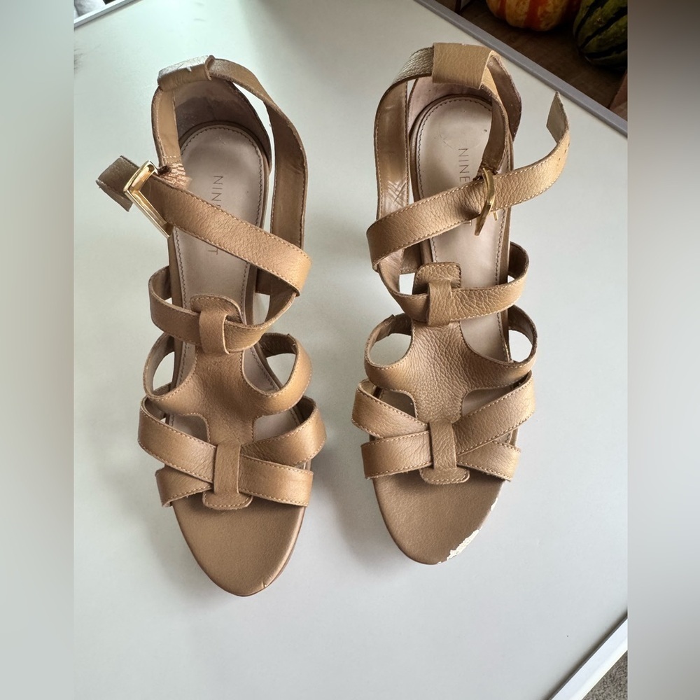 Nine West Beige Strappy Sandals
